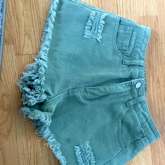 SHEIN Pants - Green bootie jeans shorts